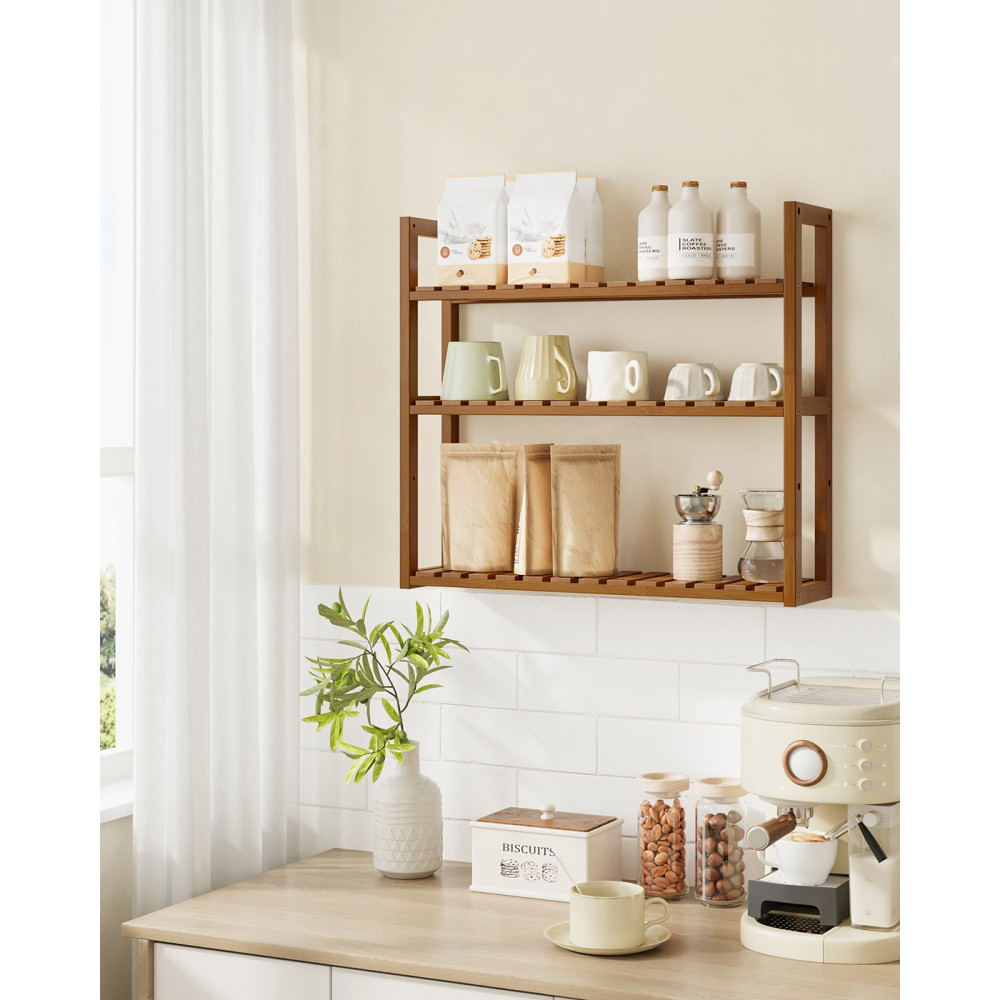 Produktbild för Bathroom Shelves Yellowish Brown 60x15x54cm