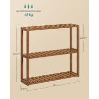 Produktbild för Bathroom Shelves Yellowish Brown 60x15x54cm