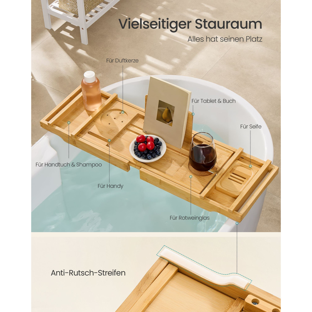 Produktbild för Bathroom Shelves Yellow (70-96)x23x4cm