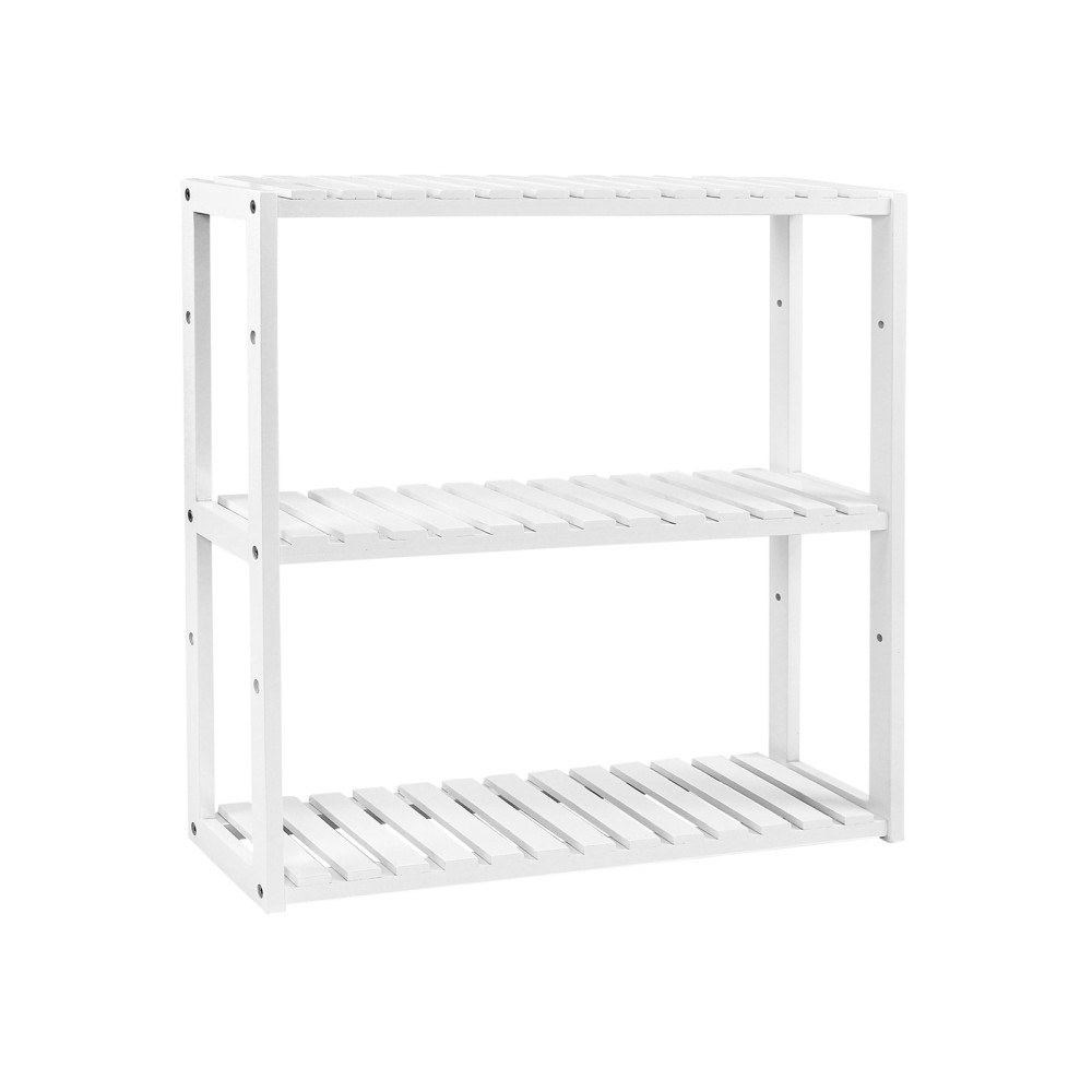 Produktbild för Bamboo Shelf White 60x15x55cm