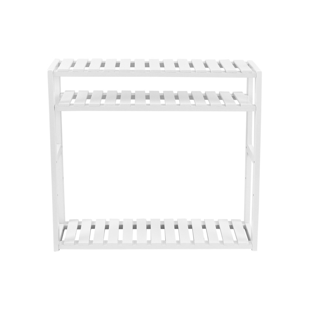 Produktbild för Bamboo Shelf White 60x15x55cm