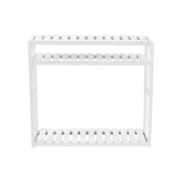 Produktbild för Bamboo Shelf White 60x15x55cm