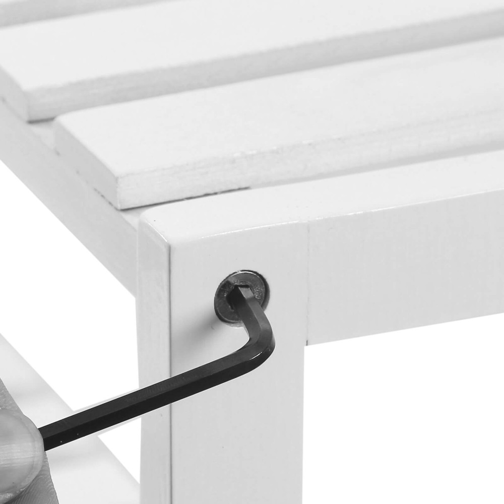Produktbild för Bamboo Shelf White 60x15x55cm