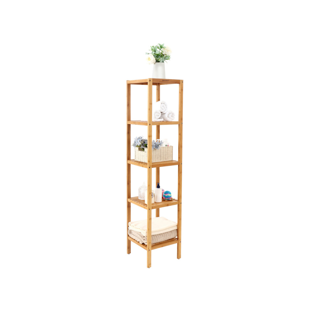 Produktbild för 5 Tier Book Shelf Natural 33x33x147cm