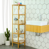 Produktbild för 5 Tier Book Shelf Natural 33x33x147cm