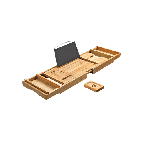 Songmics Bathtub Caddy Natural 25x25x25cm