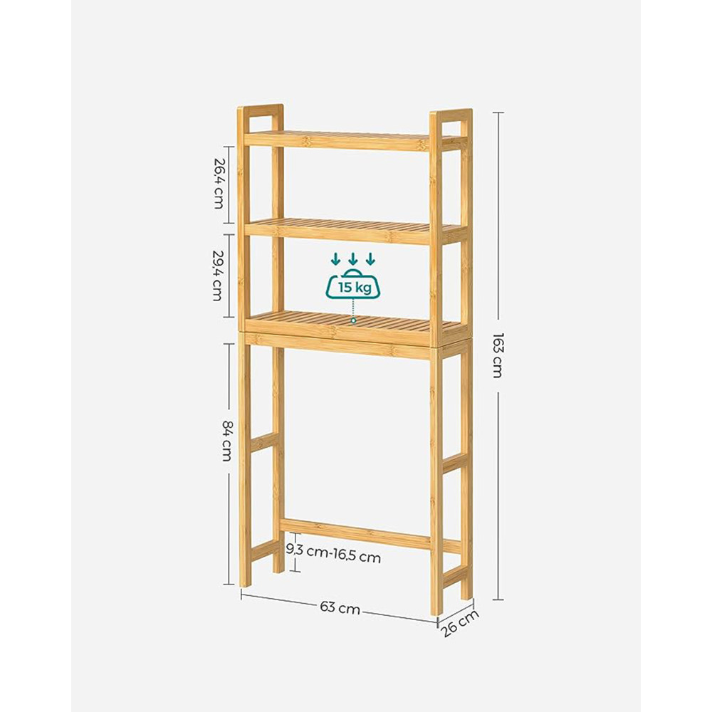 Produktbild för Shelves, Bathroom Storage Yellow 63x26x170cm