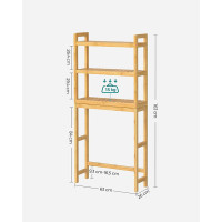 Produktbild för Shelves, Bathroom Storage Yellow 63x26x170cm