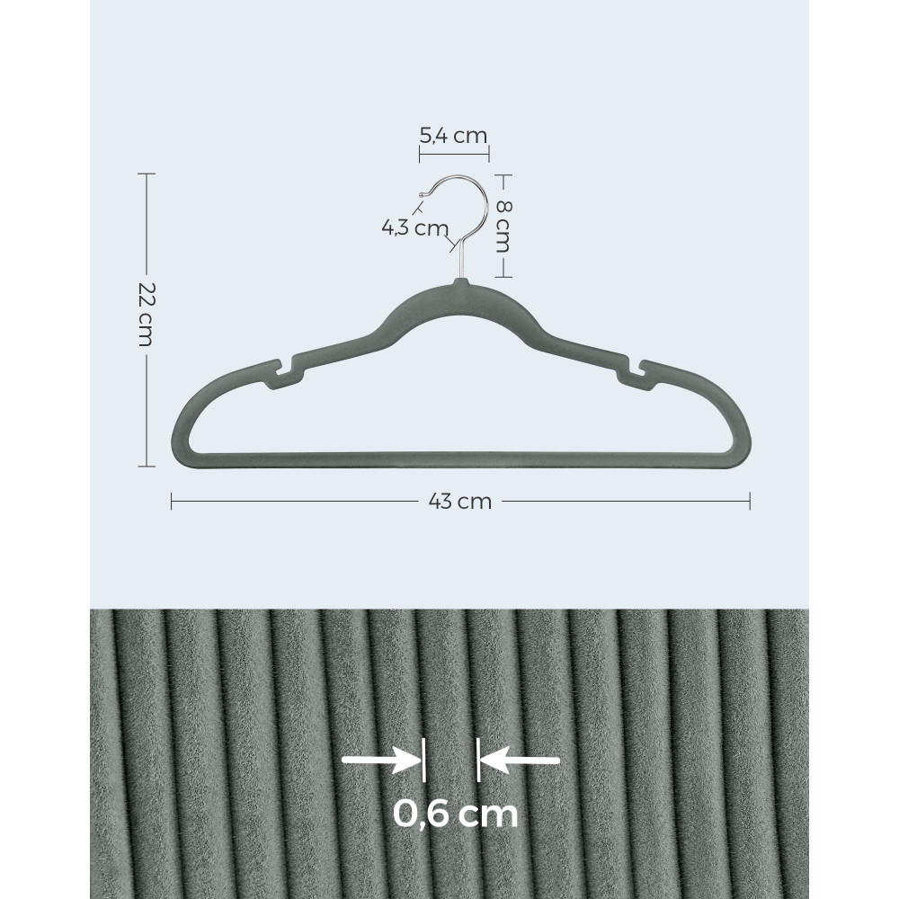 Produktbild för Clothes Hanger Grey 430x6x220cm