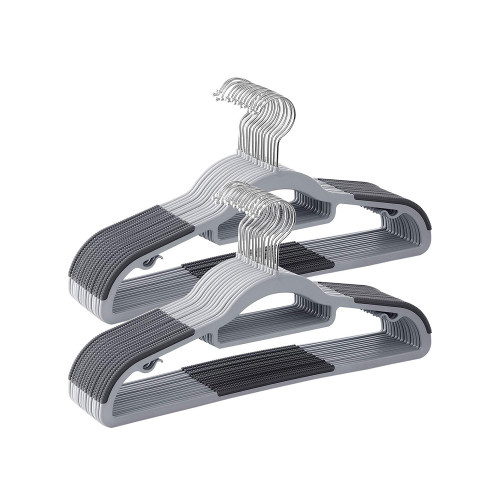 Songmics Plastic Clothes Hangers Grey, Silver 42x22x1cm