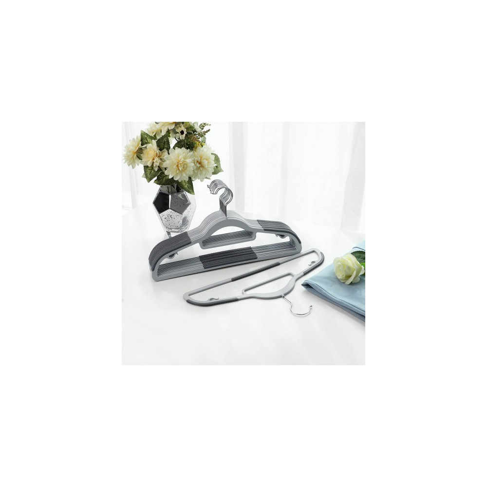 Produktbild för Plastic Clothes Hangers Grey, Silver 42x22x1cm