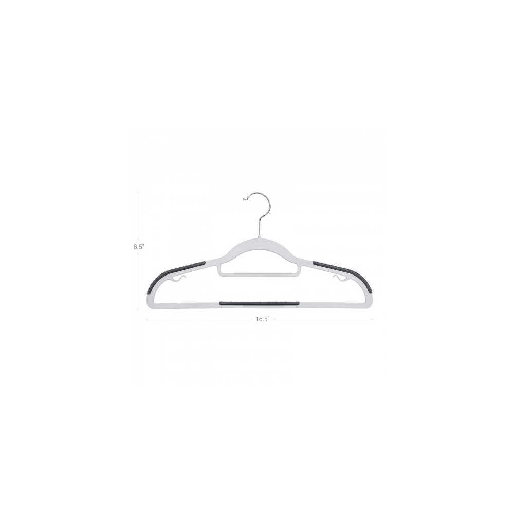 Produktbild för Plastic Clothes Hangers Grey, Silver 42x22x1cm