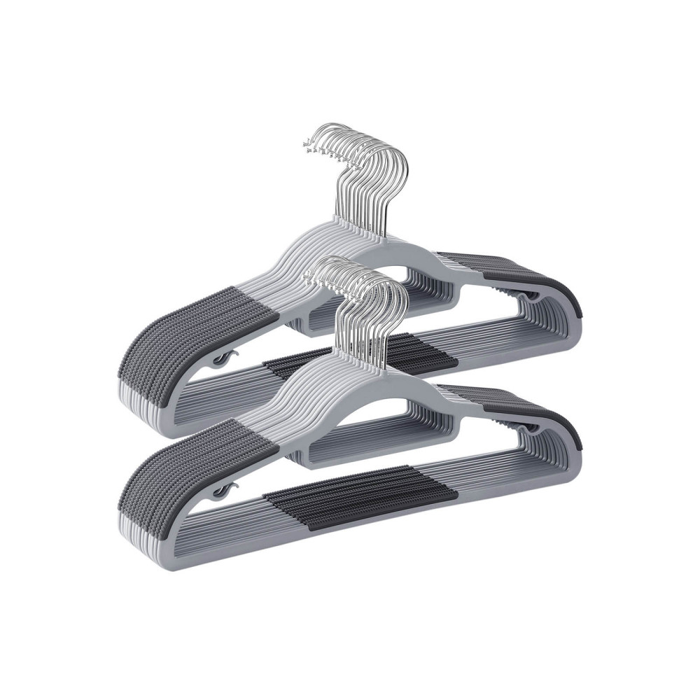 Produktbild för Plastic Clothes Hangers Grey, Silver 42x22x1cm