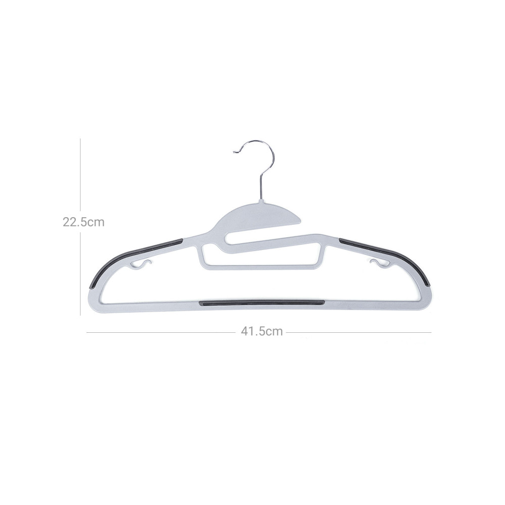 Produktbild för Plastic Clothes Hangers Grey, Silver 42x23x1cm