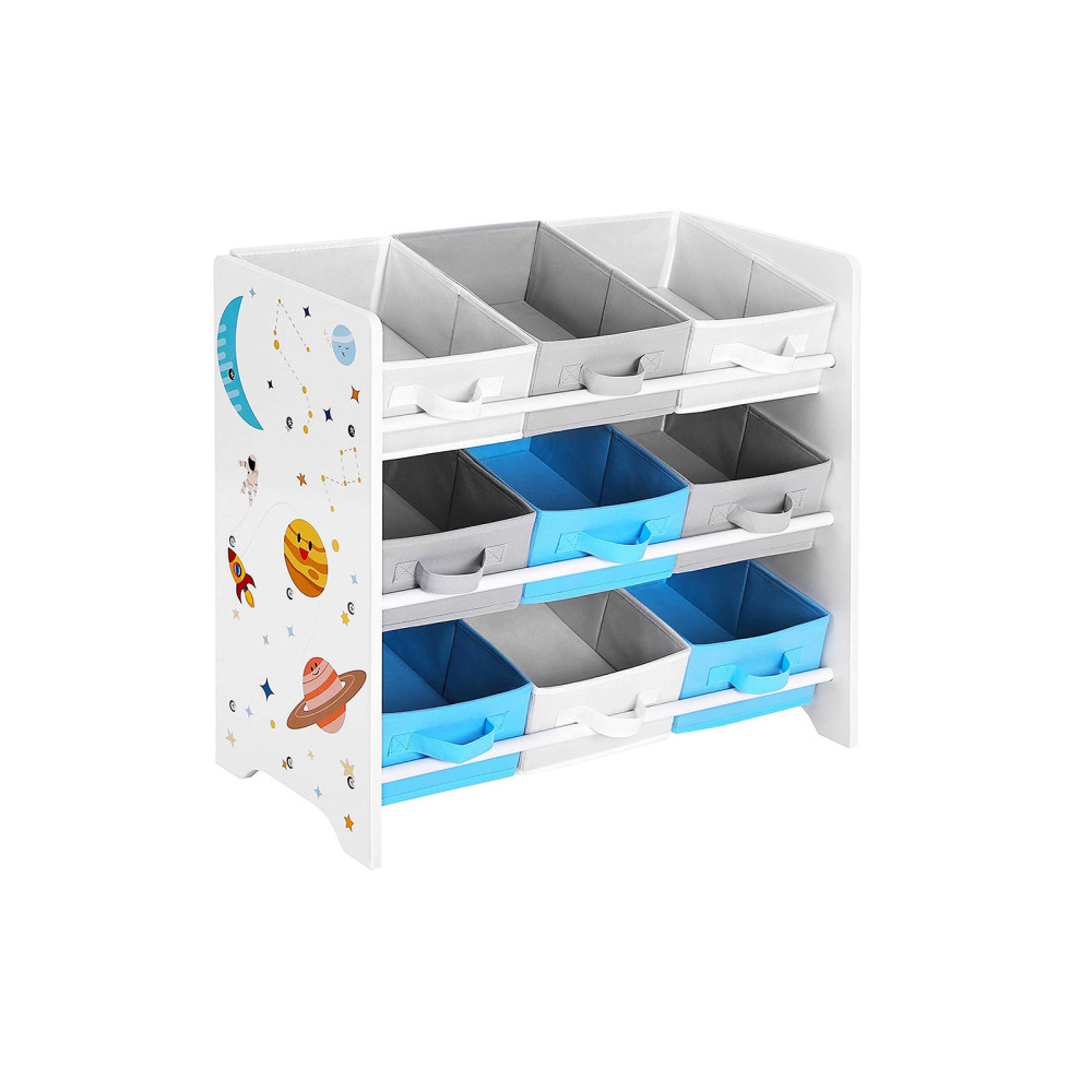 Produktbild för Kid Bookcase White, Blue Q 63x30x60cm