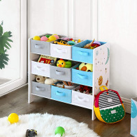 Produktbild för Kid Bookcase White, Blue Q 63x30x60cm