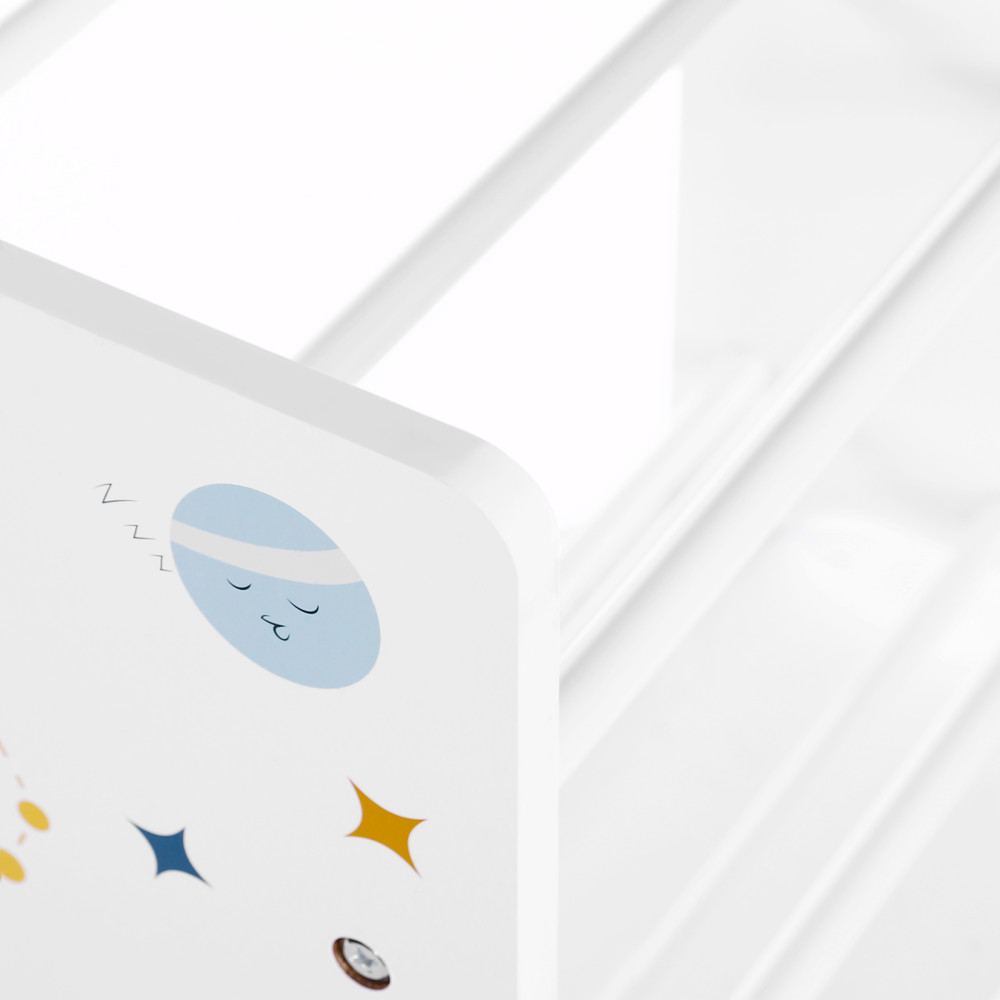 Produktbild för Kid Bookcase White, Blue Q 63x30x60cm