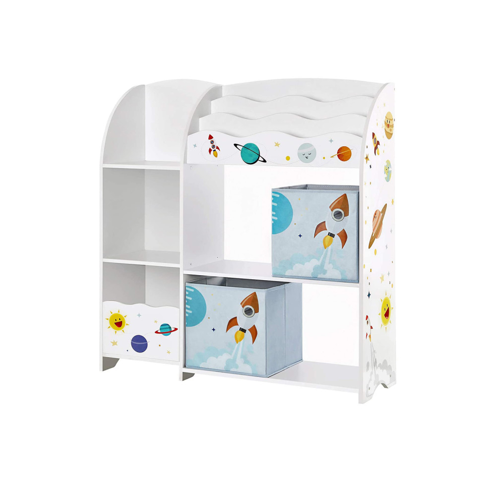 Produktbild för Toy Storage Shelf White, Grey 93x30x100cm
