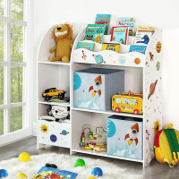 Produktbild för Toy Storage Shelf White, Grey 93x30x100cm