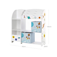 Produktbild för Toy Storage Shelf White, Grey 93x30x100cm