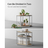 Produktbild för 5-tier Corner Shelf 90 cm Wide Silver And Natural Beige 70x70x180cm