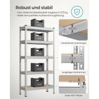Produktbild för Tool Shelves Silver 150x75x30cm