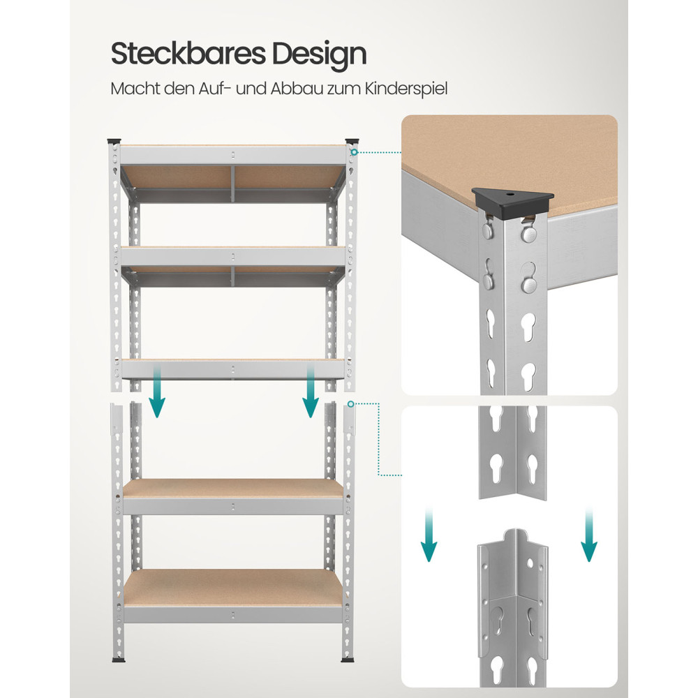 Produktbild för Tool Shelves Silver 150x75x30cm