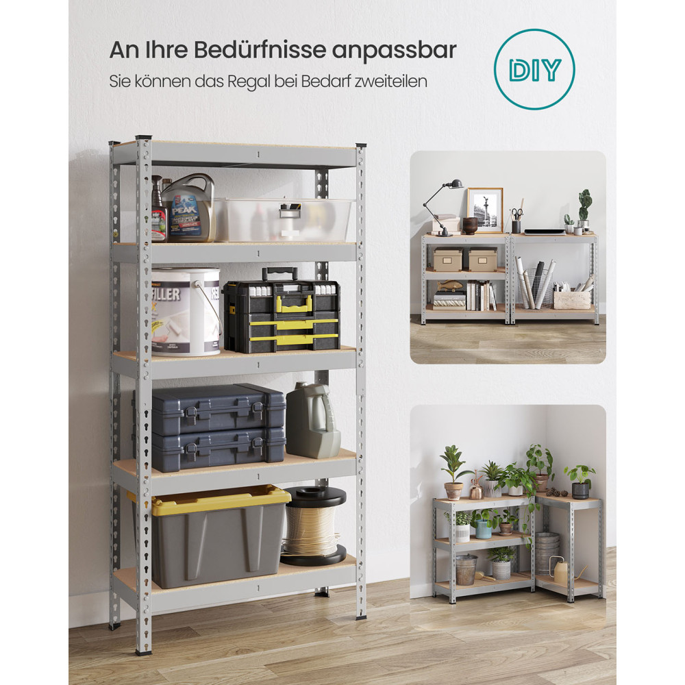 Produktbild för Tool Shelves Silver 150x75x30cm