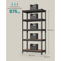 Produktbild för Tool Shelves Black 91x46x183cm
