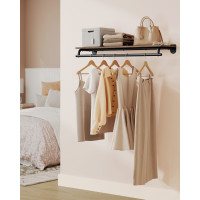 Produktbild för Wall Shelves, Wall Hooks & Clothes Racks Black 109x28x13cm