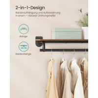 Produktbild för Wall Shelves, Wall Hooks & Clothes Racks Black 109x28x13cm