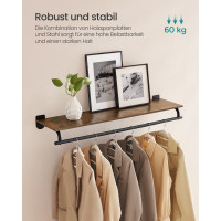 Produktbild för Wall Shelves, Wall Hooks & Clothes Racks Black 109x28x13cm
