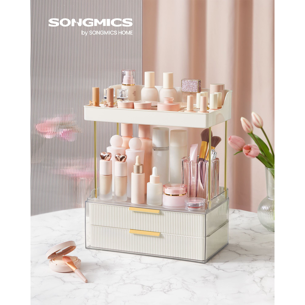 Produktbild för 4-layer Makeup Organiser With 4 Dividers Cloud White 32x20x39cm