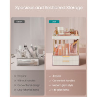 Produktbild för 4-layer Makeup Organiser With 4 Dividers Cloud White 32x20x39cm