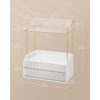 Produktbild för 4-layer Makeup Organiser With 4 Dividers Transparent White 32x20x39cm