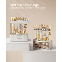 Produktbild för 4-layer Makeup Organiser With 4 Dividers Transparent White 32x20x39cm