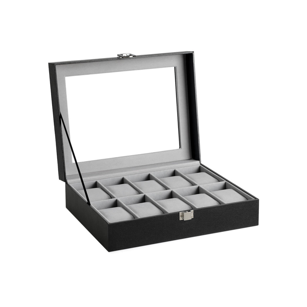 Produktbild för Watch Storage Box Black 25x20x8cm