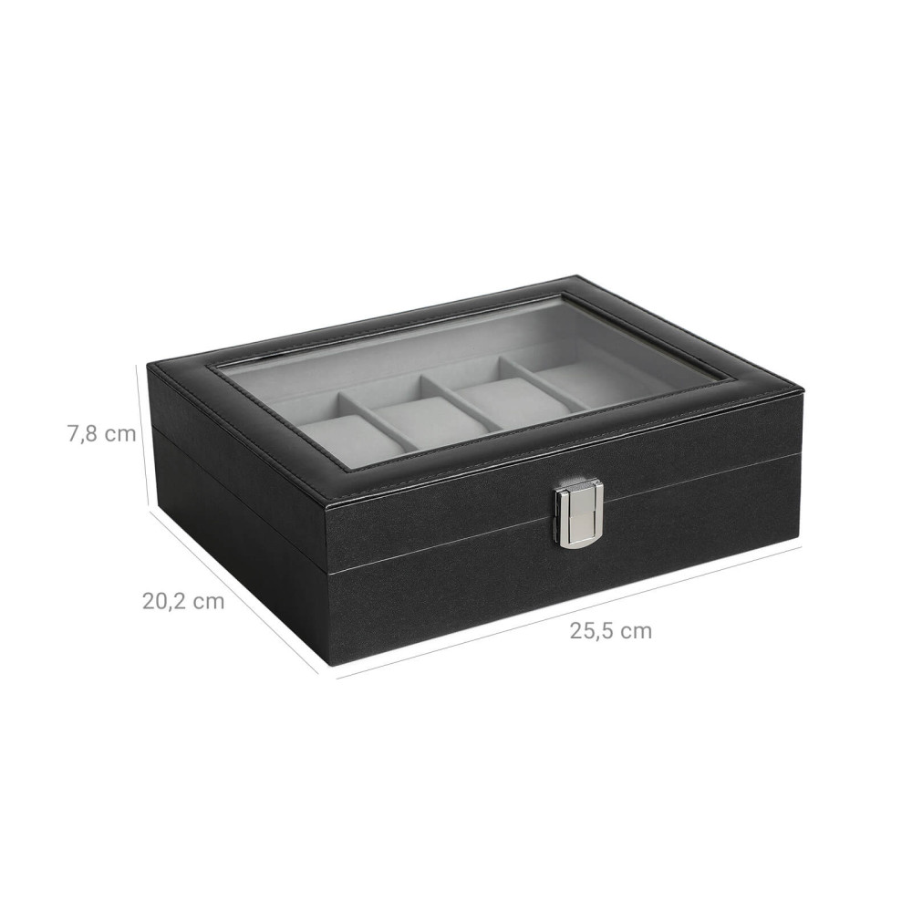 Produktbild för Watch Storage Box Black 25x20x8cm