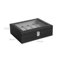 Produktbild för Watch Storage Box Black 25x20x8cm