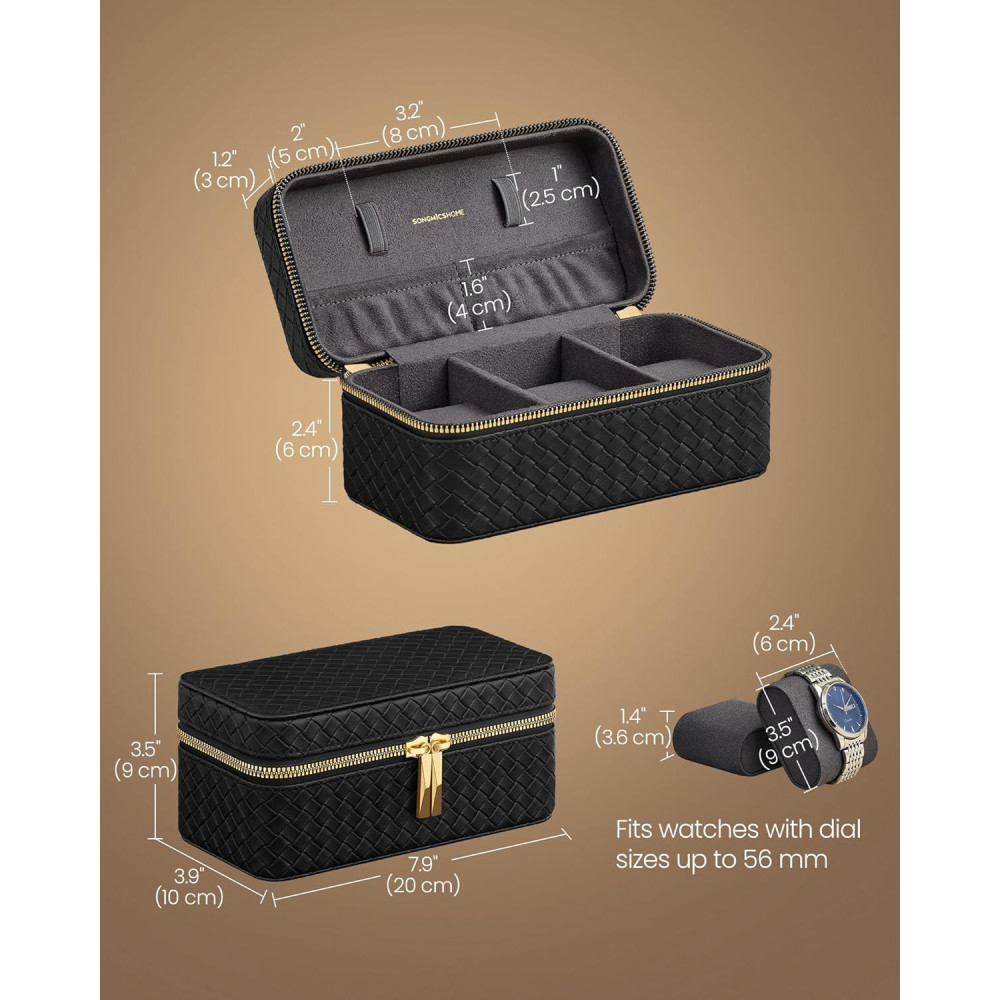 Produktbild för Watch Case Black 20x11x9cm