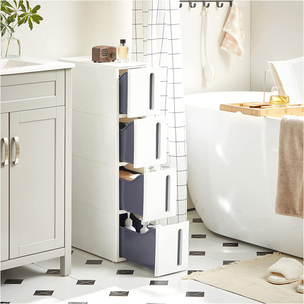 Produktbild för Kitchen Storage Rack Grey, White 45x17x84cm