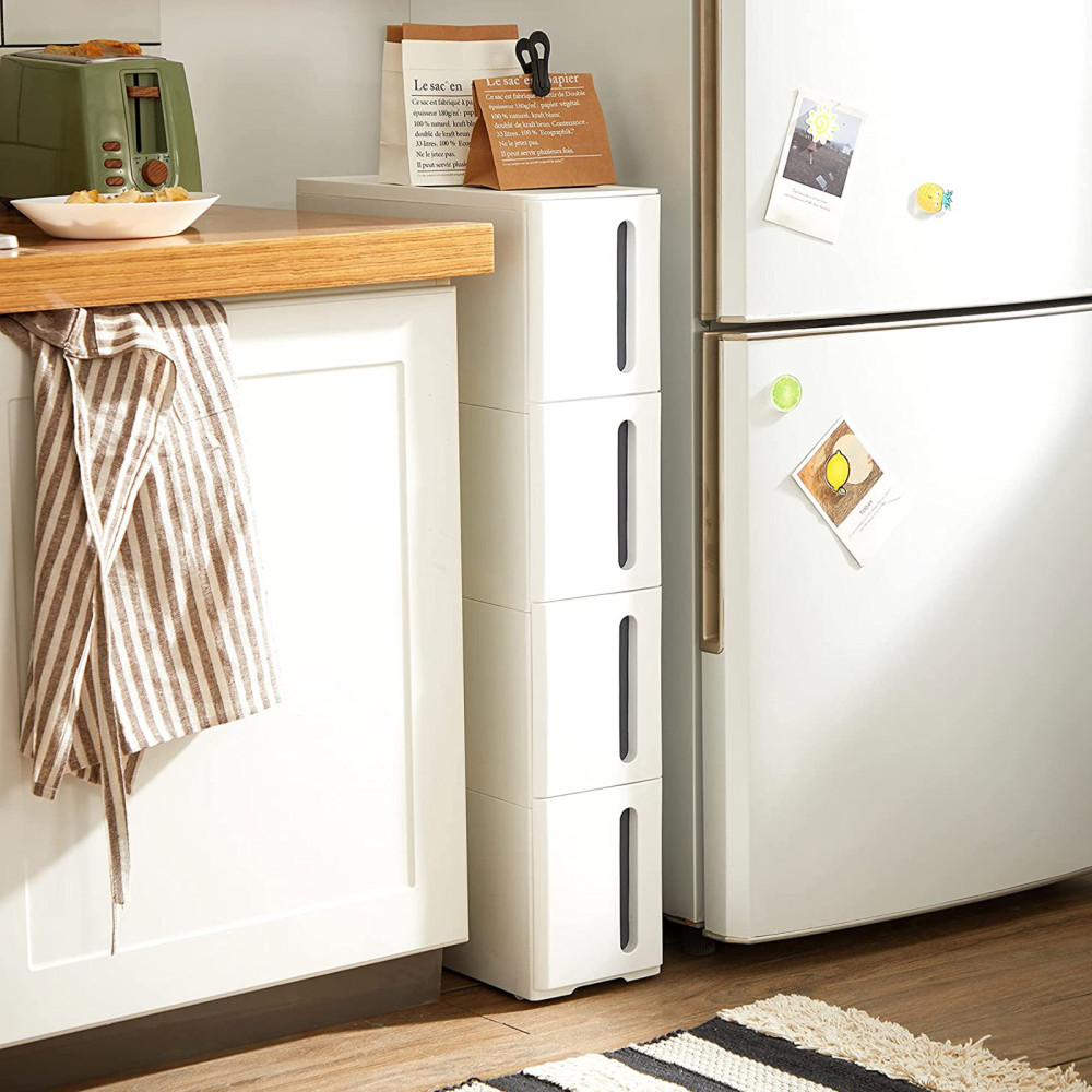 Produktbild för Kitchen Storage Rack Grey, White 45x17x84cm