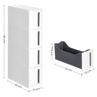 Produktbild för Kitchen Storage Rack Grey, White 45x17x84cm