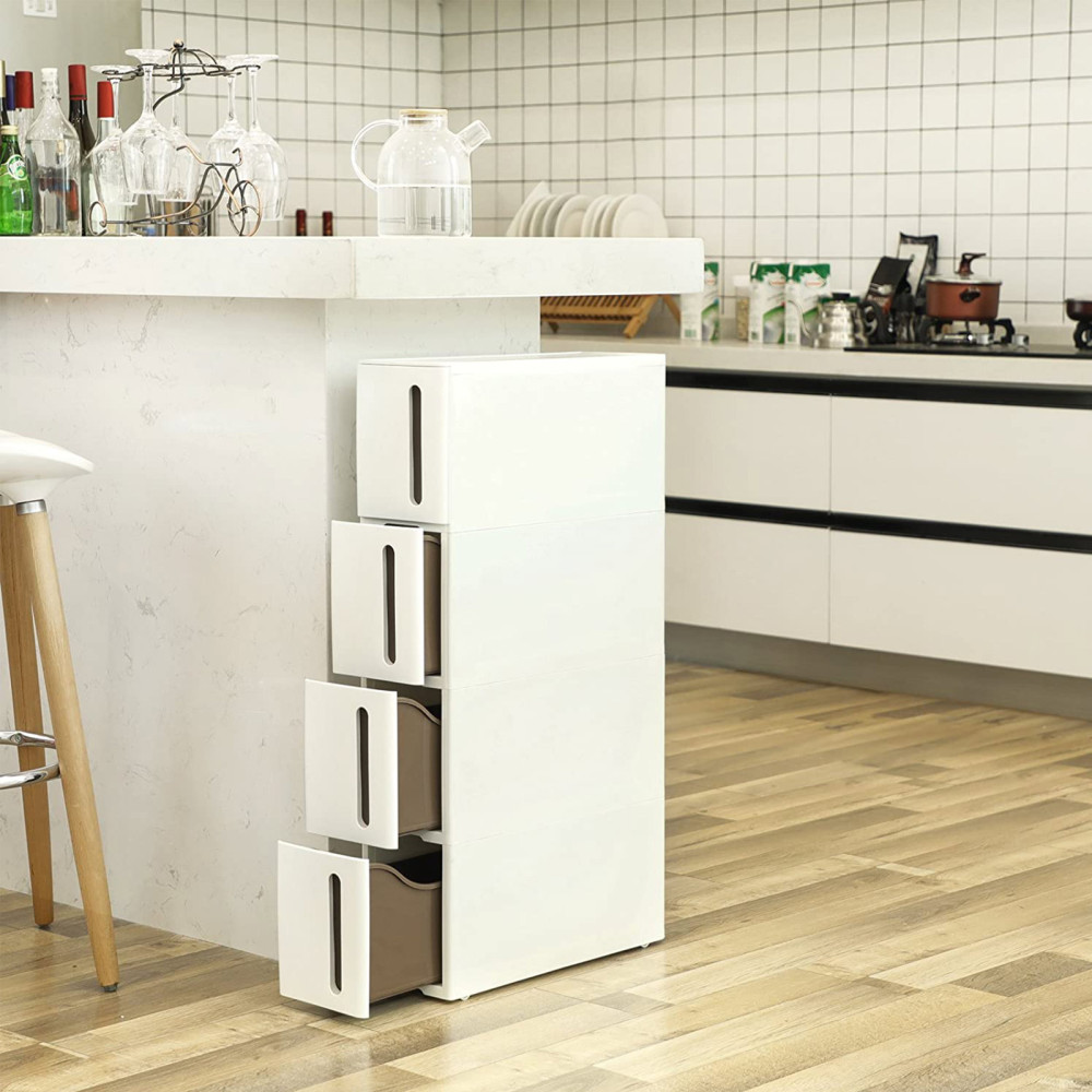 Produktbild för Kitchen Storage Rack White 45x17x84cm