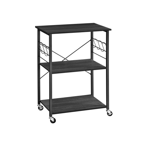 VASAGLE Kitchen Shelves Ebonized Oak, Black 60x40x84cm