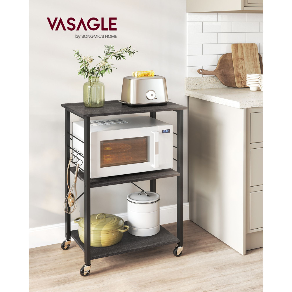 Produktbild för Kitchen Shelves Ebonized Oak, Black 60x40x84cm