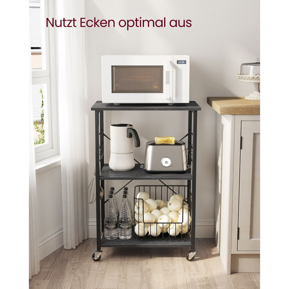 Produktbild för Kitchen Shelves Ebonized Oak, Black 60x40x84cm