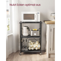 Produktbild för Kitchen Shelves Ebonized Oak, Black 60x40x84cm