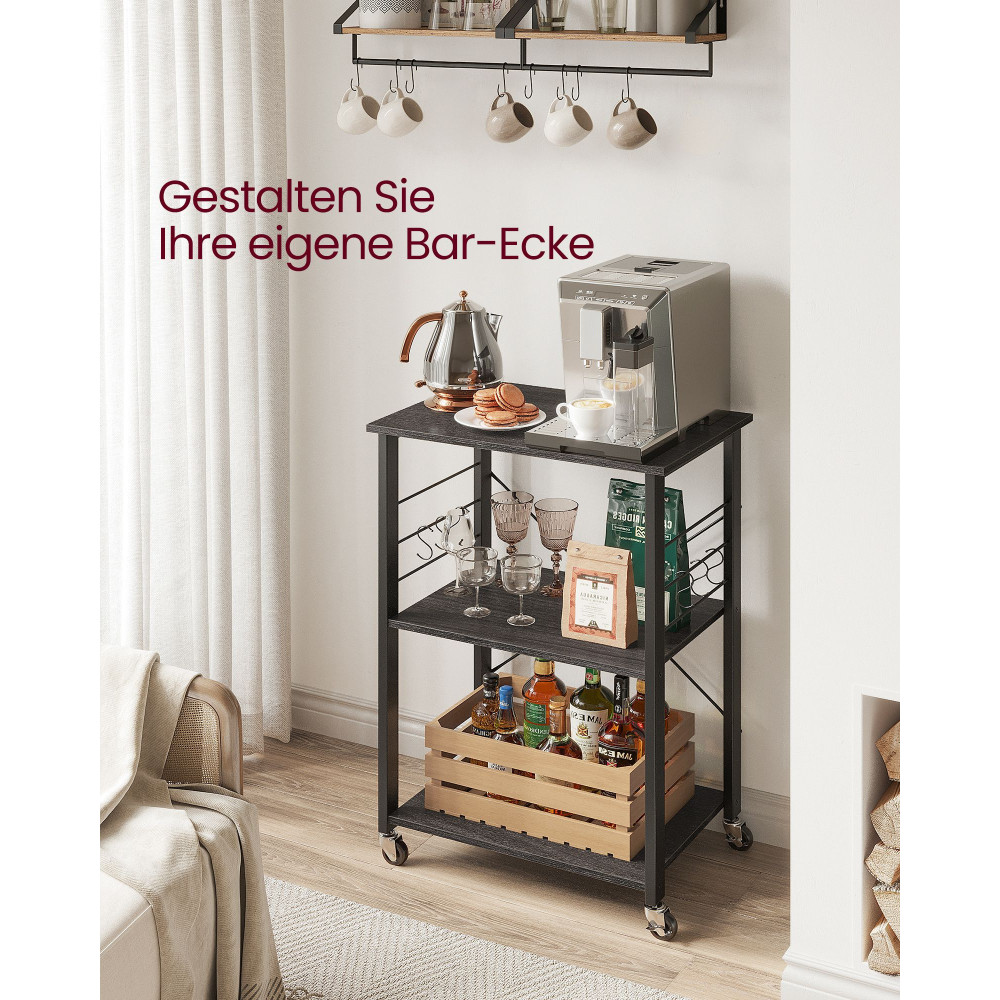 Produktbild för Kitchen Shelves Ebonized Oak, Black 60x40x84cm