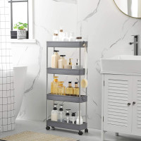 Produktbild för Kitchen Storage Rack Grey 40×13×88 cm